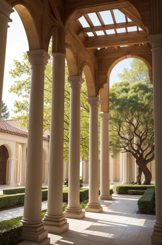I want a pergola with a tree trunk instead of the pillar