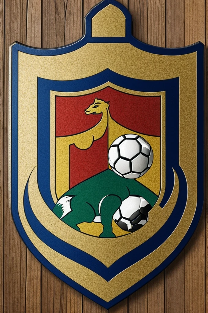 Escudo de futbol, de una cabra enojada 