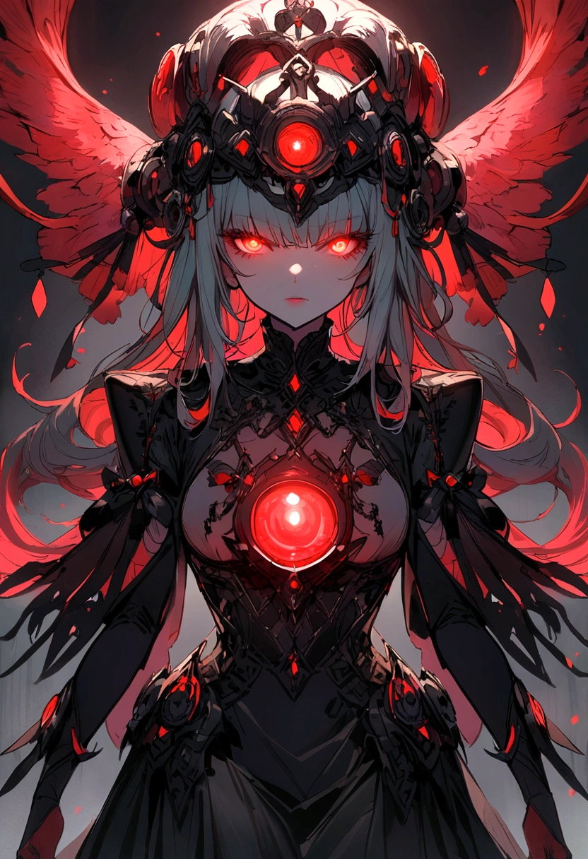 Женщина с red glowing eyes