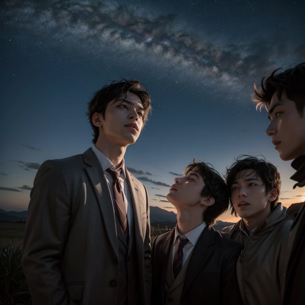 looking at the sky and the soul of his brothers rising to the sky