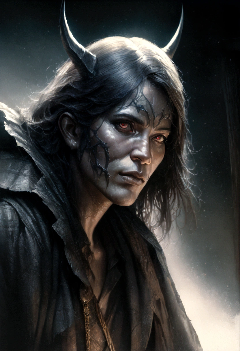 a dark fog demon, dark and mysterious fog creature, glowing red eyes, long sharp claws, nightmarish ethereal being, dark fantasy creature, shrouded in thick mist, haunting presence, malevolent supernatural entity, twisted demonic form, (best quality,8k,highres,masterpiece:1.2),ultra-detailed,(realistic,photorealistic,photo-realistic:1.37),dark fantasy art,cinematic lighting,dramatic shadows,muted color palette,moody atmosphere