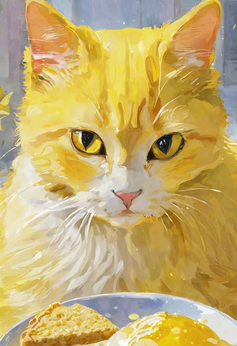 yellow,Cat,Feeding