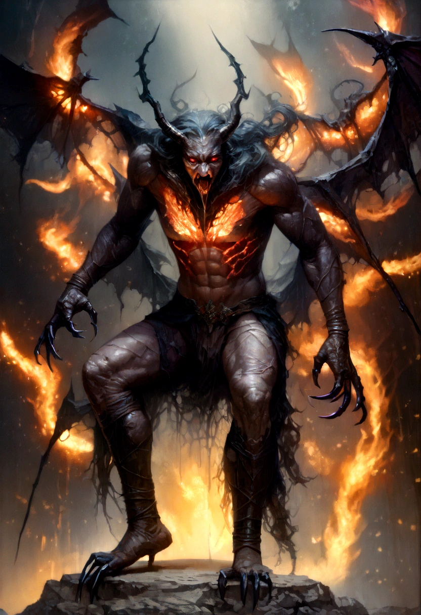 a dark fog demon, dark and mysterious fog creature, glowing red eyes, long sharp claws, nightmarish ethereal being, dark fantasy creature, shrouded in thick mist, haunting presence, malevolent supernatural entity, twisted demonic form, (best quality,8k,highres,masterpiece:1.2),ultra-detailed,(realistic,photorealistic,photo-realistic:1.37),dark fantasy art,cinematic lighting,dramatic shadows,muted color palette,moody atmosphere