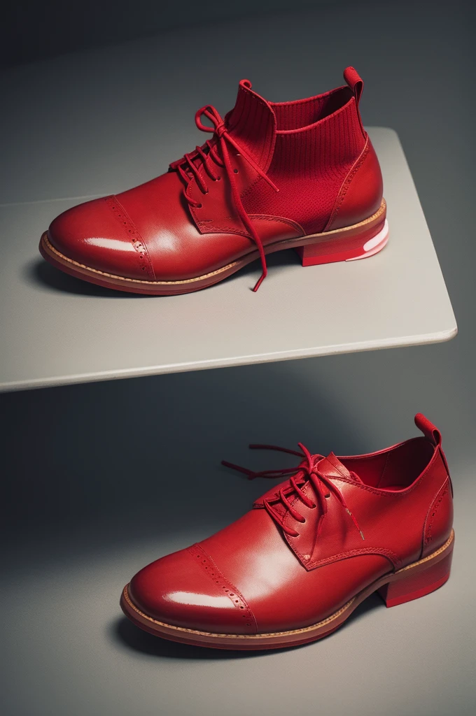 A red shoe with a SOCK inside