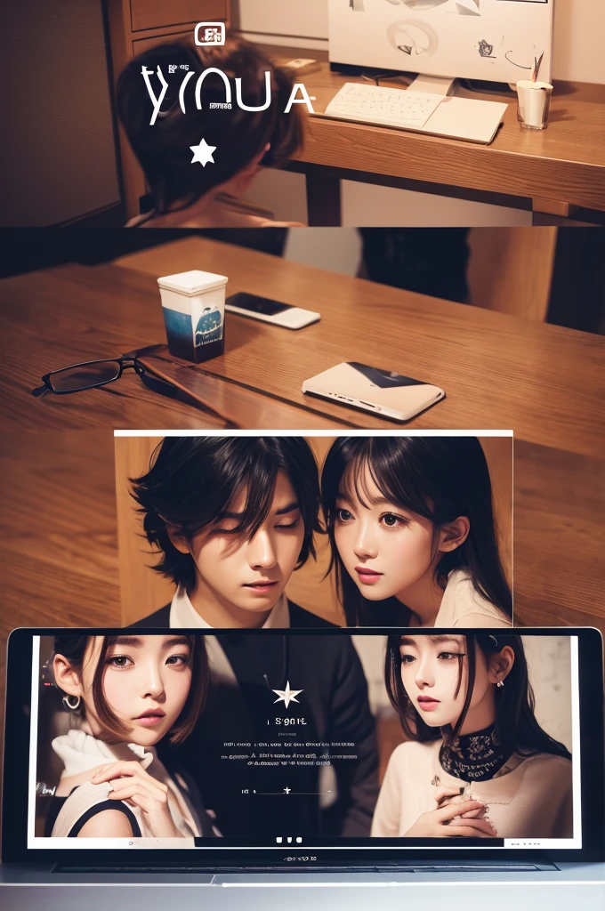 「AS・STAR」I made a PC wallpaper with the words "I love you" written in a cool logo style with a mature and dandy feel.!!