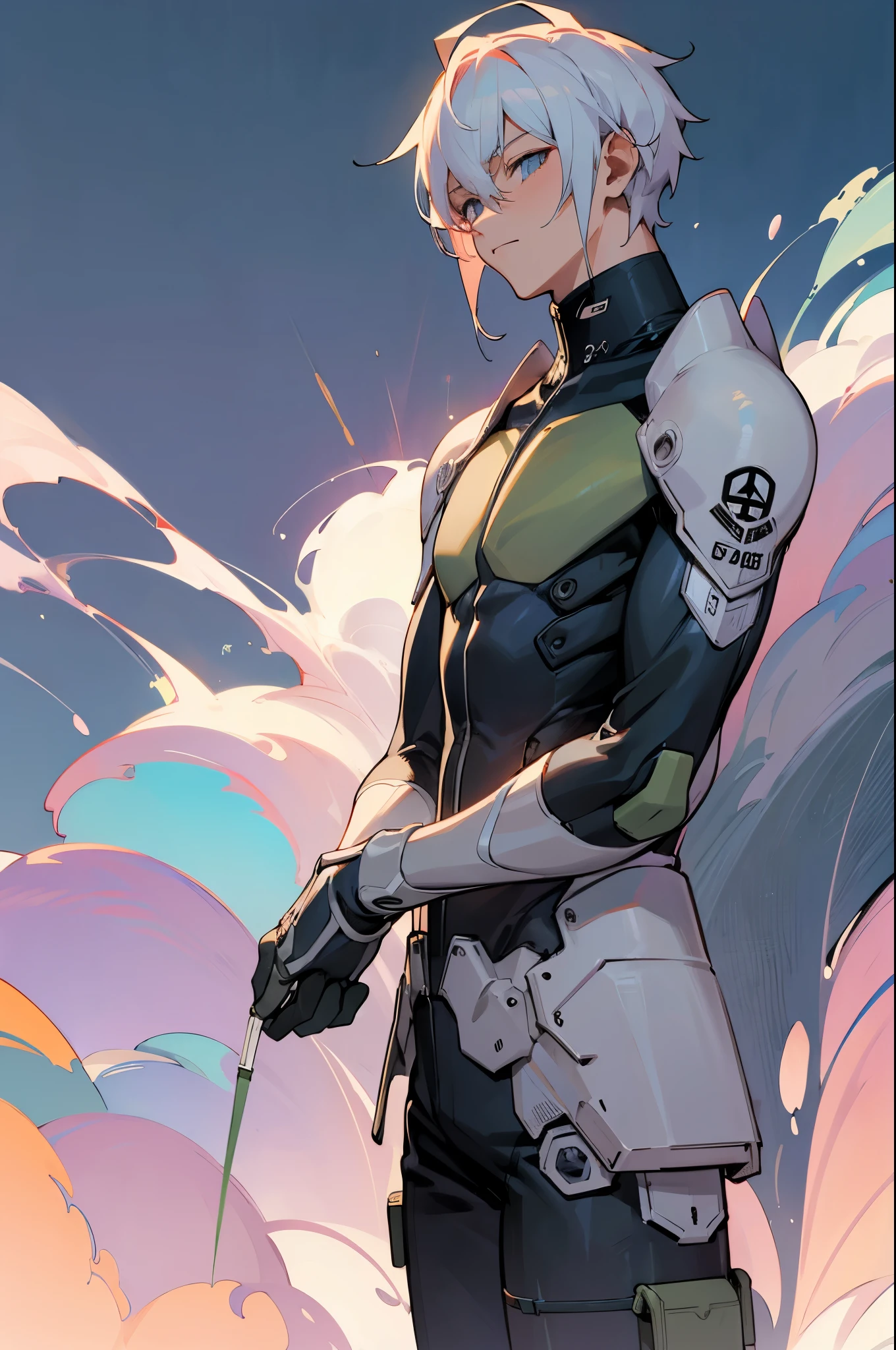 suit ,((1body, male)), Masterpiece, high quality, best quality, highres, PENeonPastel, anime, vibrant colors, pastel color, neon color