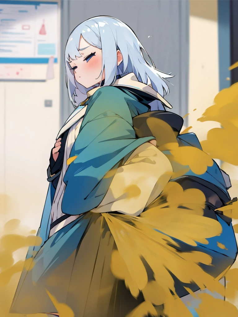 masterpiece, farting, silver hair, elementary student girl