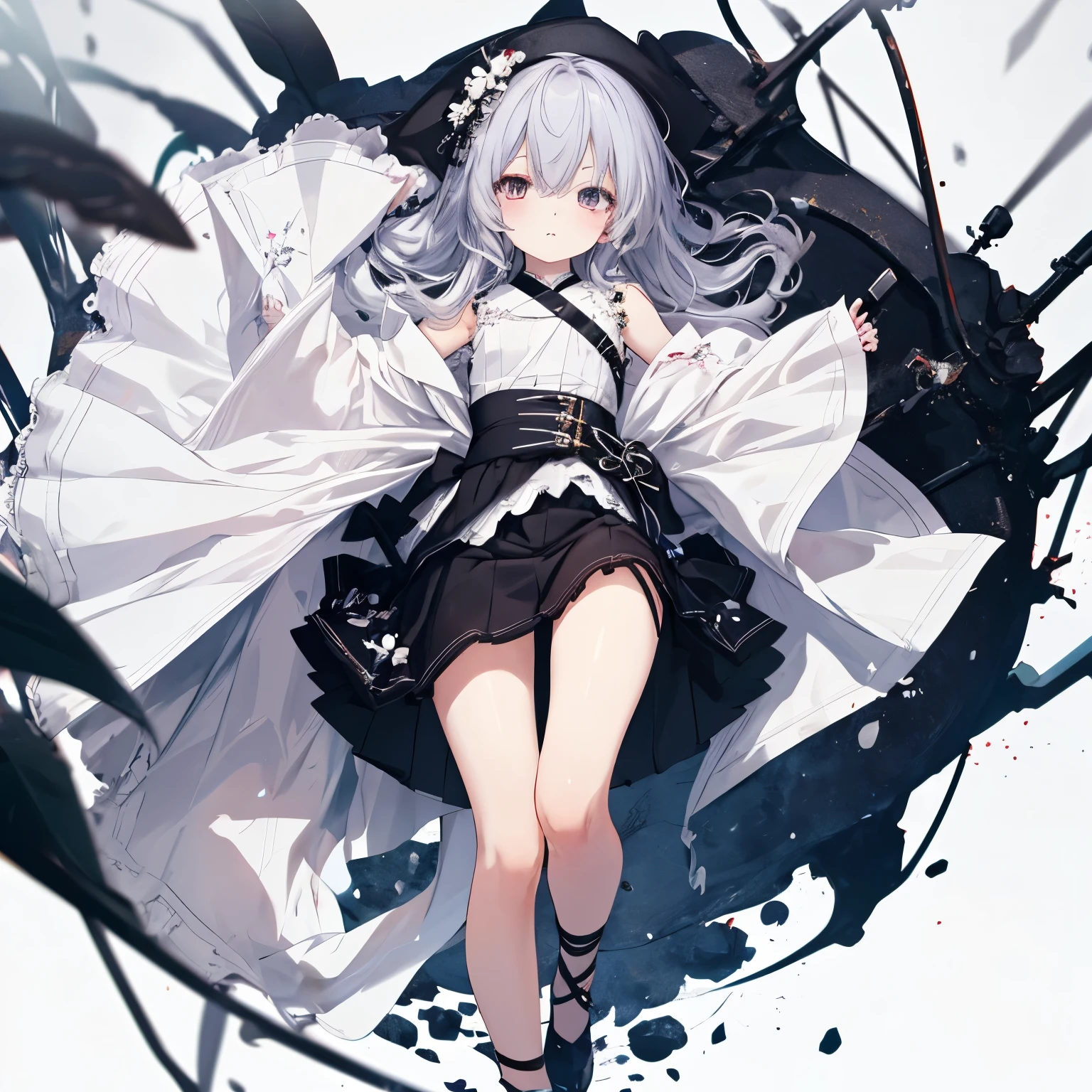 小Loli,Loli,HD,1080p,Extreme image quality,Depth of Field,whole body,poor,emaciated,White dress,Rich graphics,Lovely,Black skirt,gentle,Highest quality,More details