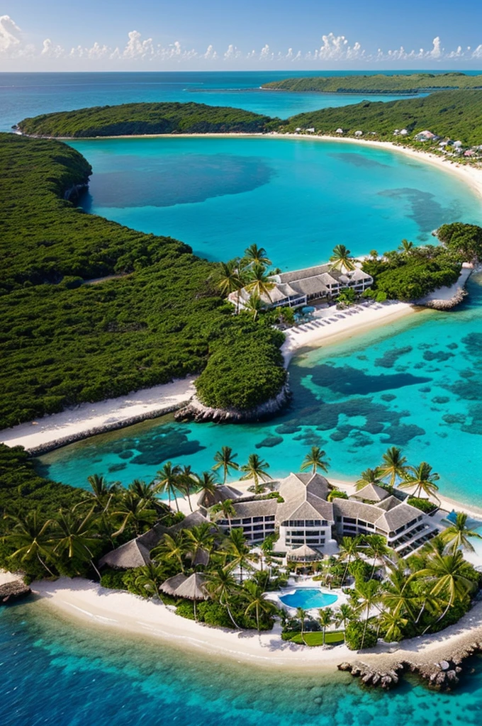 Un hotel en una isla, May your reception be on the surface, while their rooms are under the sea