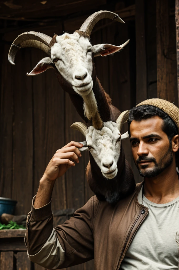 Man with head of goat