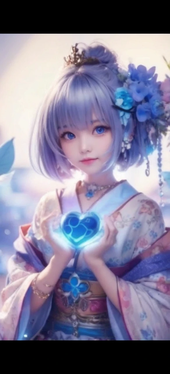 Make your eyes bluer、Beautiful blue heart shape