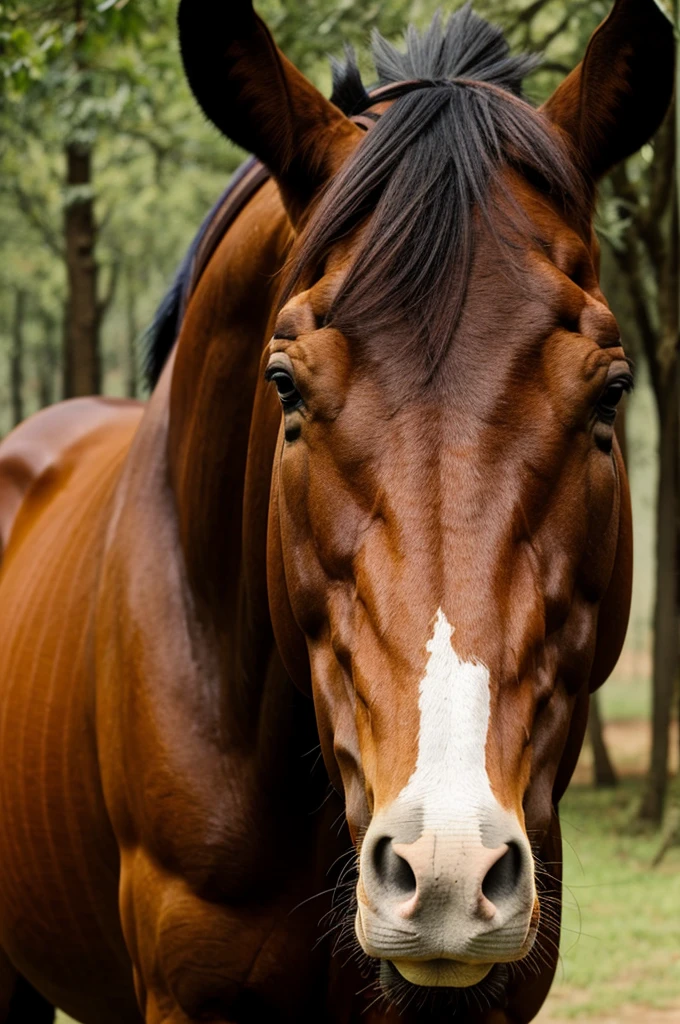 Un caballo con orejas de humano
