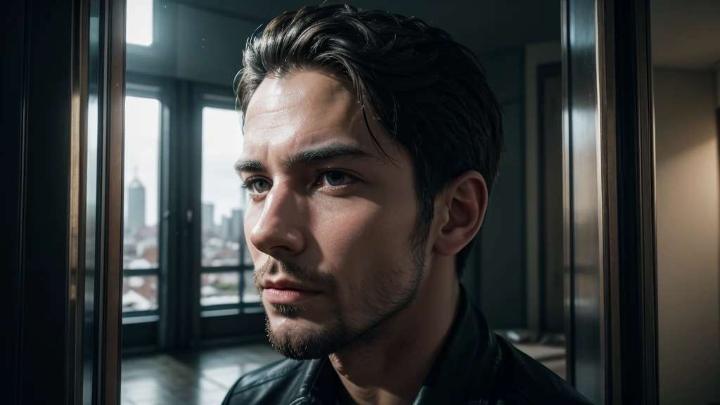 realistic image of a man's head and inside it the image of a very beautiful city