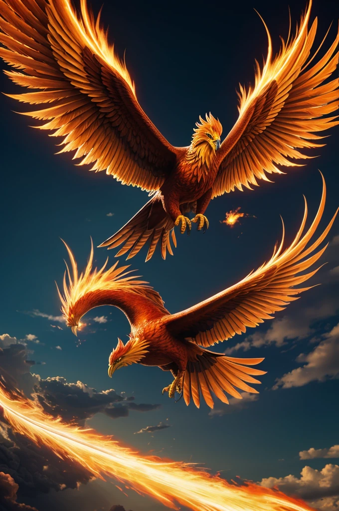 Make a photorealistic image of a phoenix, epic, spectacular as a poster or wallpaper