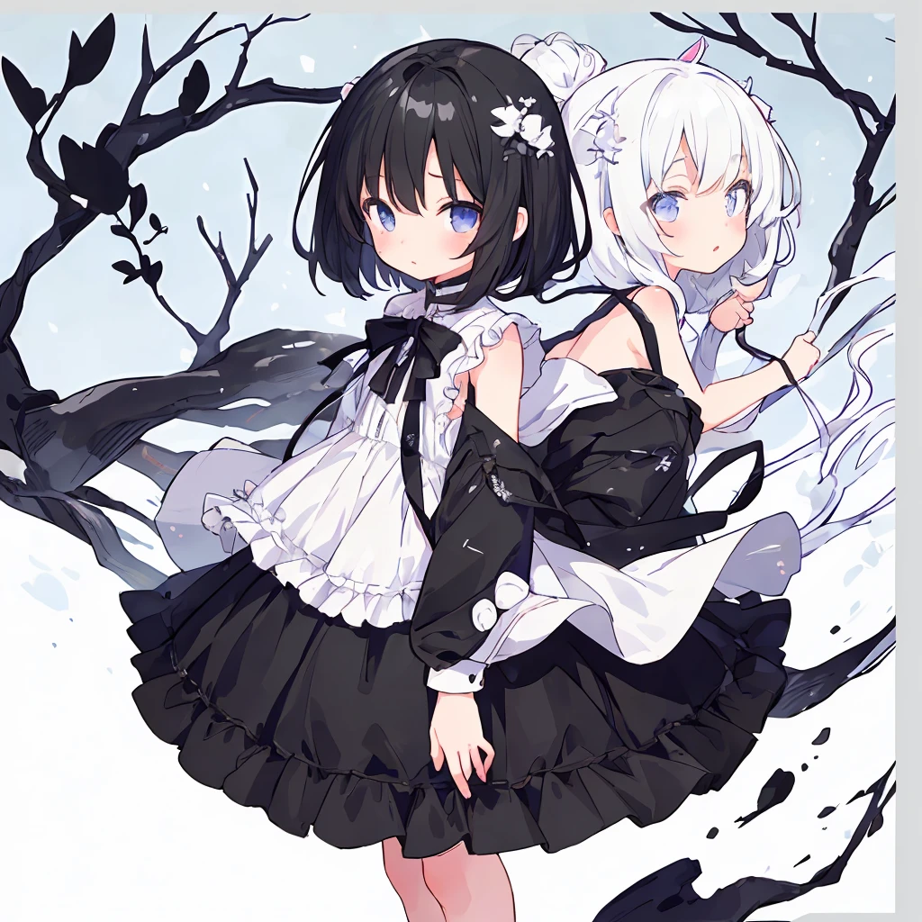小Loli,,HD,1080p,Extreme image quality,Depth of Field,whole body,poor,emaciated,White dress,Rich graphics,Lovely,Black skirt,gentle,Highest quality,More details