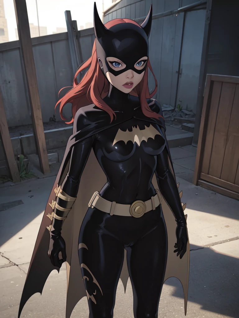 Tits, naked, pussy, masterpiece, best quality, 1girl, solo, highres, scenery,
CARTOON_batgirl_ownwaifu,www.ownwaifu.com,mask,long hair,blue eyes,body naked,breasts,cape,domino mask,belt,medium breasts,superhero,gloves,lips,black bodysuit,helmet,belt buckle,horns,bat_print,pouch,