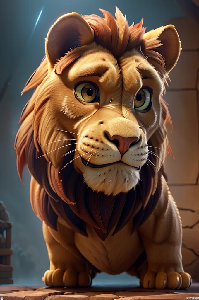 muscular lion, giant muscular lion, lion with gigantic biceps, big pecs, fairytale style, fantasy animal, (best quality,4k,8k,highres,masterpiece:1.2),ultra-detailed,(realistic,photorealistic,photo-realistic:1.37),extremely detailed musculature, extremely detailed facial features, beautiful detailed eyes, beautiful detailed nose, beautiful detailed mouth, intricate details, cinematic lighting, dramatic lighting, vibrant colors, cinematic composition, epic scale