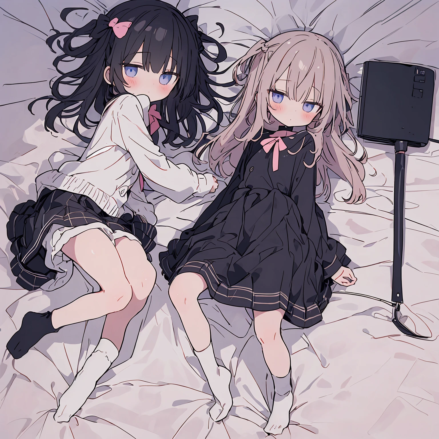 ,on the bed,full-body shot,Close shot