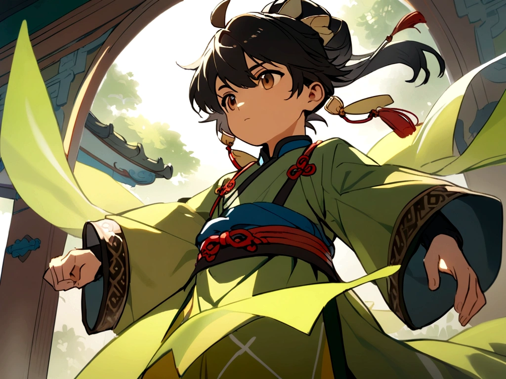 A dressed in Zhuang clothes.