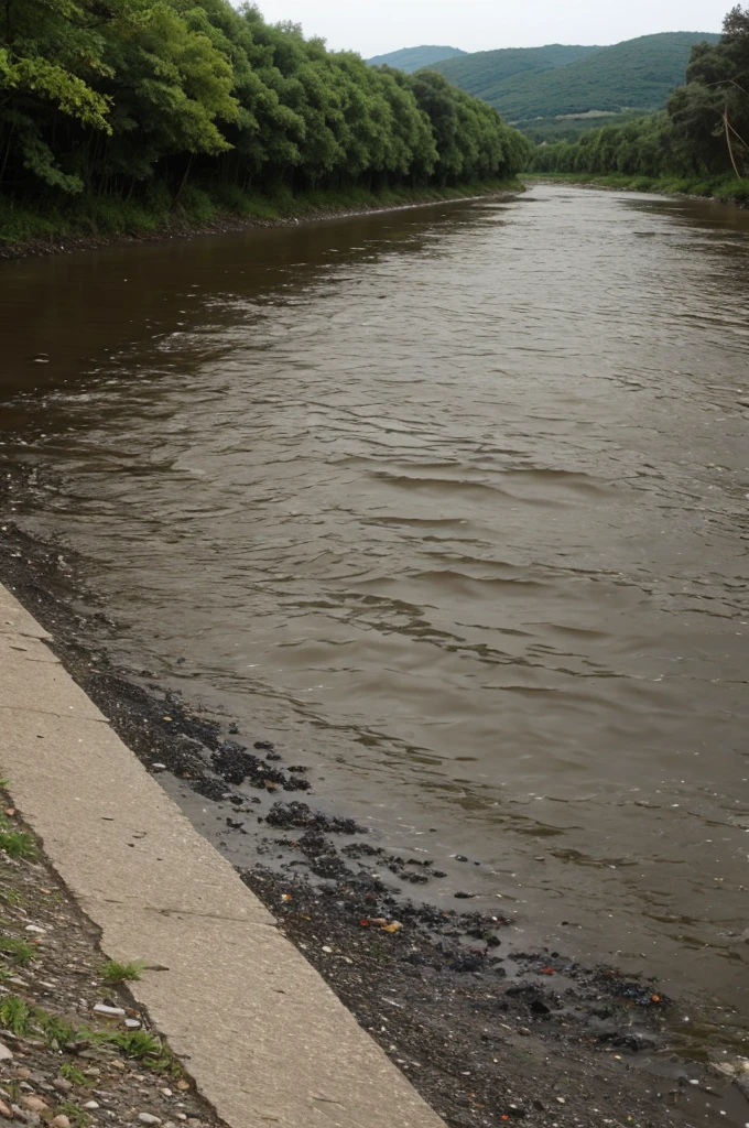 a polluted river