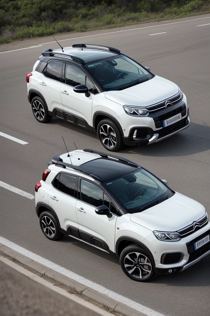 Crie uma imagem de um citroen aircross 2010 com som