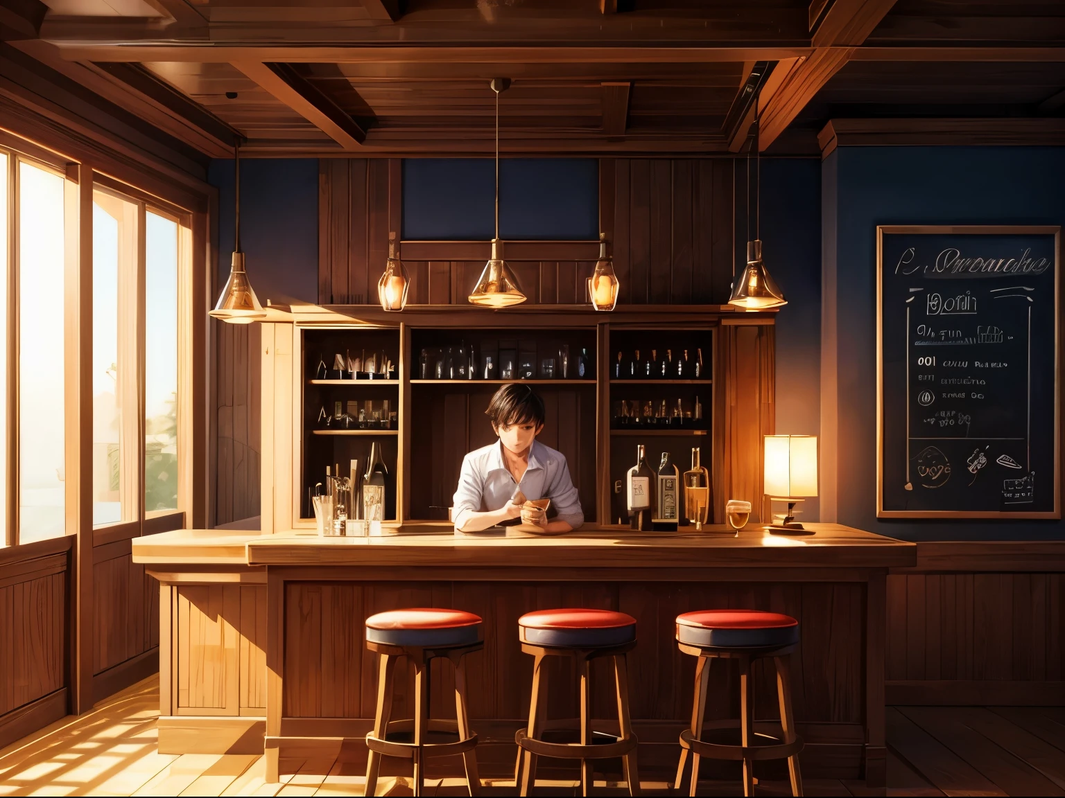 Calm atmosphere bar counter background
