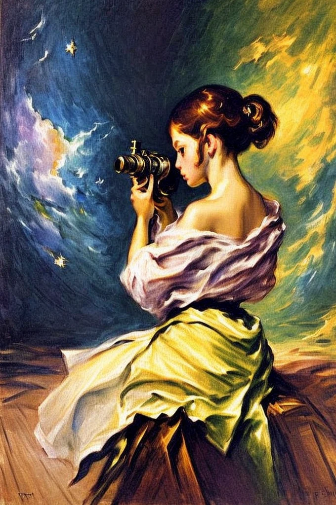 ((shoulder view)): [Young An attractive bandit girl with an occluder on her eye ((style by El Greco/Tomas Mann/John Constable!)!) baroque::20]:BG[Nebula IC434 crimson/liliac] (Art by Slawomir-Maniak), Lush watercolor palette canvas/acrylic, Intricate, Extreme detailing, Complex key, ((Single Shot)), ((Best Quality)), ((Masterpiece)) , ((perspective)), (IDEAL body), 8K, impressionism: 0.2 Обои Full HD