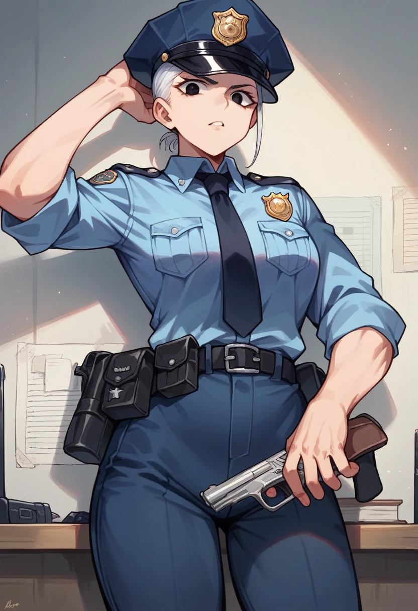 30~40 years old,police officer,International organizations,Bureau,This gun is so cool.,musculane eye 1:3),black eyes,No hat