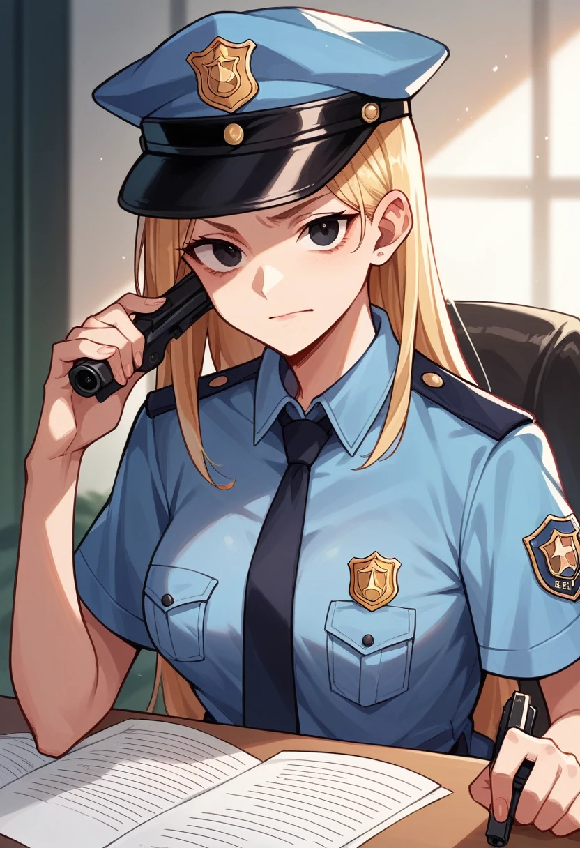 masterpiece, best quality,
(cel shading),
<lora:exorcistcharlotte.sdxl.v1:0.8>
policewoman, police uniform, police hat,
standing,