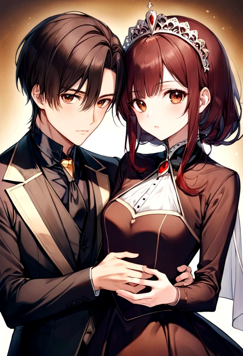 
Dibuja a una chica llamada zukutoki de pelo largo color ?????, Brown eyes,piel medio morena,lleva un vestido provocativo de color rojo y que la chica este coqueteando con un chico llamado Henry de pelo blanco,con un traje marron y esta sonrojado y El hermano de Zukutoki llamado Joan que tiene el pelo ?????., Brown eyes, piel medio oscura y vestido de traje color ?????;Los esta mirando y quiere golpear a Henry  por coquetear con su hermana.