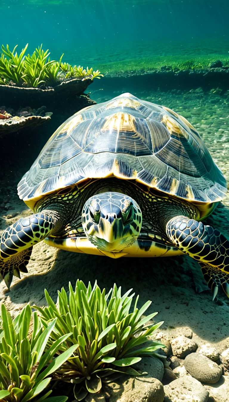 There are many magical turtles living at the bottom of the river，Its shape is no different from that of a turtle.，But it was a bird&#39;s eye view but a snake&#39;s tail，Mysterious Creatures, shrike, (best quality，4k，8k，High level，masterpiece：1.2），Ultra Detailed，（lifelike，Photo real，Photo real：1.37），Highly detailed animals，Complex patterns，Dramatic lighting，Fantasy Creatures
