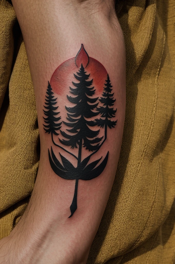 A small fire tattoo,agua,tierra