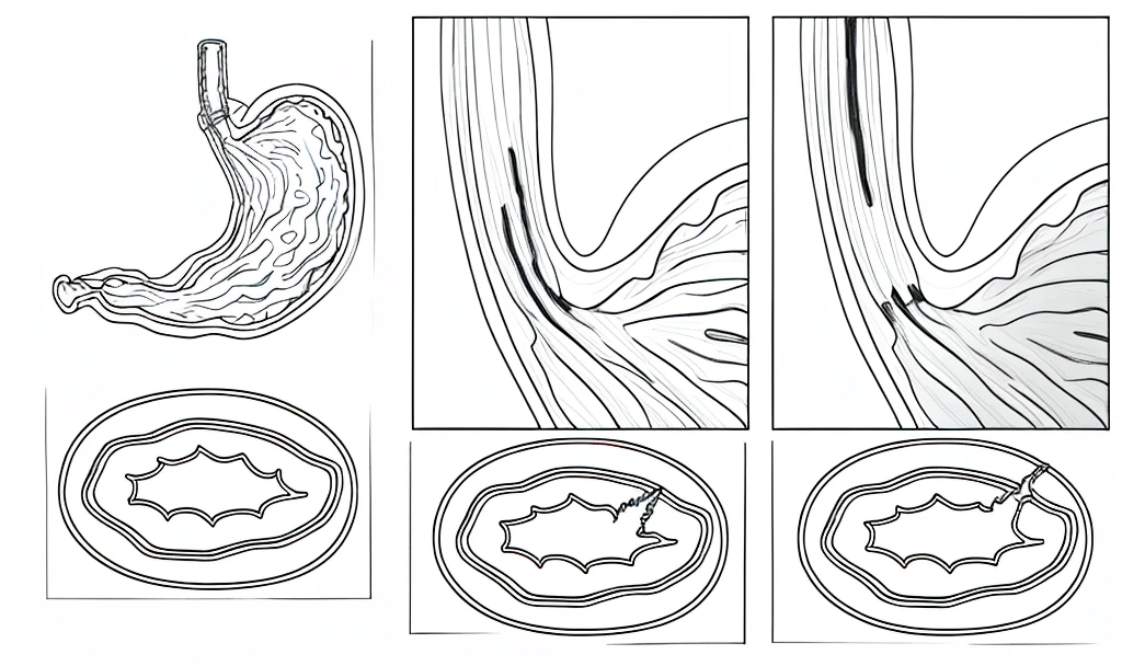 Inside the stomach, line drawing, Ultra HD, 4K