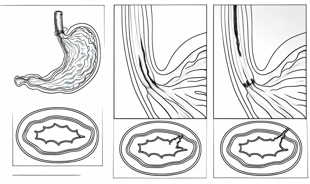 Inside the stomach, line drawing, Ultra HD, 4K