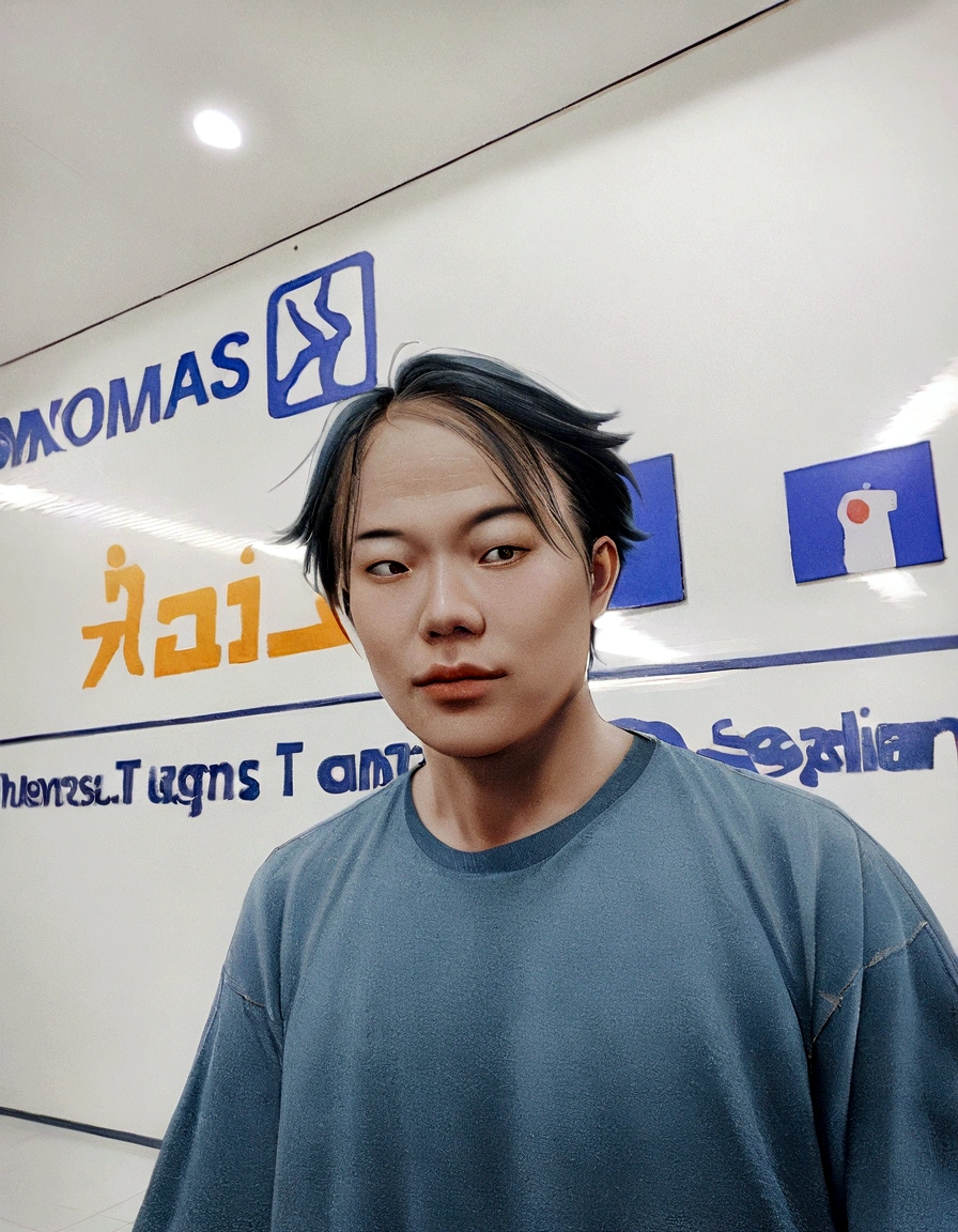 there is a man standing in front of a bank sign, 8k selfie photograph, dzung phung dinh, ramil sunga, liang mark, phong yintion j - jiang geping, bao pham, yintion j - jiang geping, dang my linh, john park, hyung tae kim, hyung-tae kim