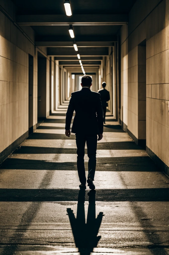 One person walking away and another person watching him leave