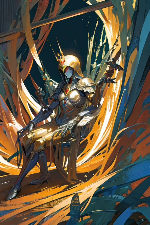 Four-armed humanoid ant, usando armadura de couro, e segurando uma besta leve e uma varinha. Personagem baseado em dungeons & dragons