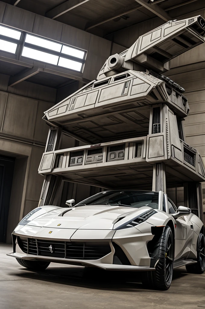 star wars clone AT-AT in a ferrari horse emblem pose

