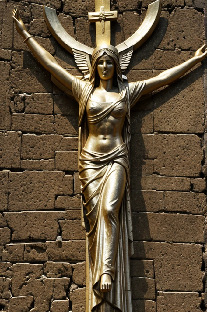 Una mujer arriba del cristo redentor en rio de janeiro