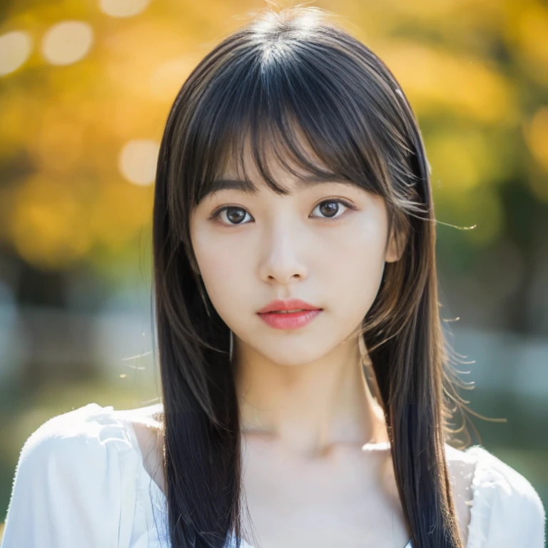 Japanese girl,The face is focused on the entire body.,), (Highest quality:1.4 3 D 8K, 45,000,000,000 pixels,),(Masterpiece:1.3),(sharp focus:1.2),Japanese girl, (Highest quality:1.4),(Masterpiece:1.3),(sharp focus:1.2), (Virtual image:1.4),(Beautiful woman in perfect style:1.4) , Long ponytail with bangs like Lisa's.),glowing face,full body photo,(Red cheeks:1.3), Standing and walking outdoors in the countryside