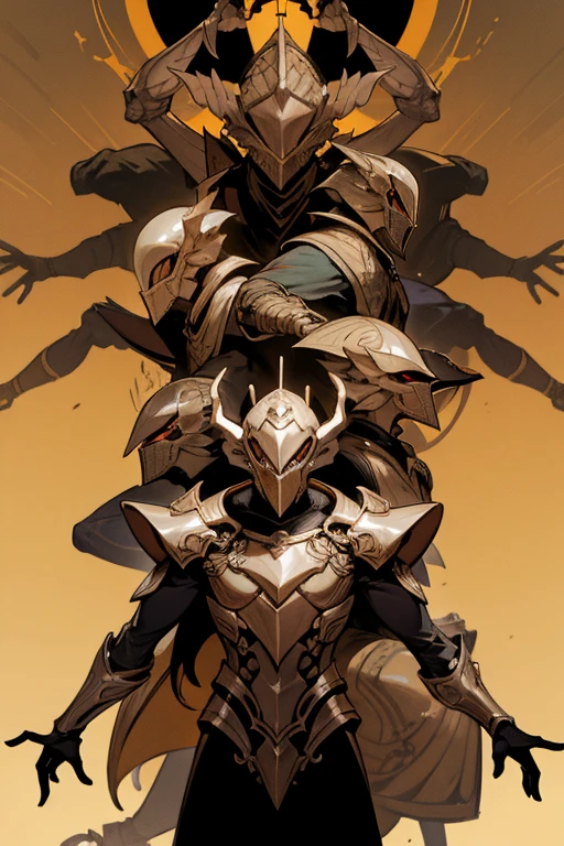 Four-armed male humanoid ant, usando armadura de couro, e segurando uma besta leve e uma varinha. Personagem baseado em dungeons & dragons