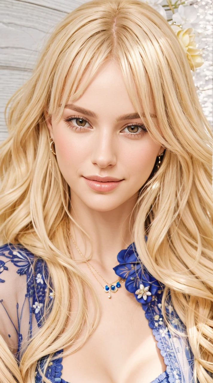 A stunningly lifelike portrait captures a 26-year-old girl with red eyes and beautiful European features. Smile