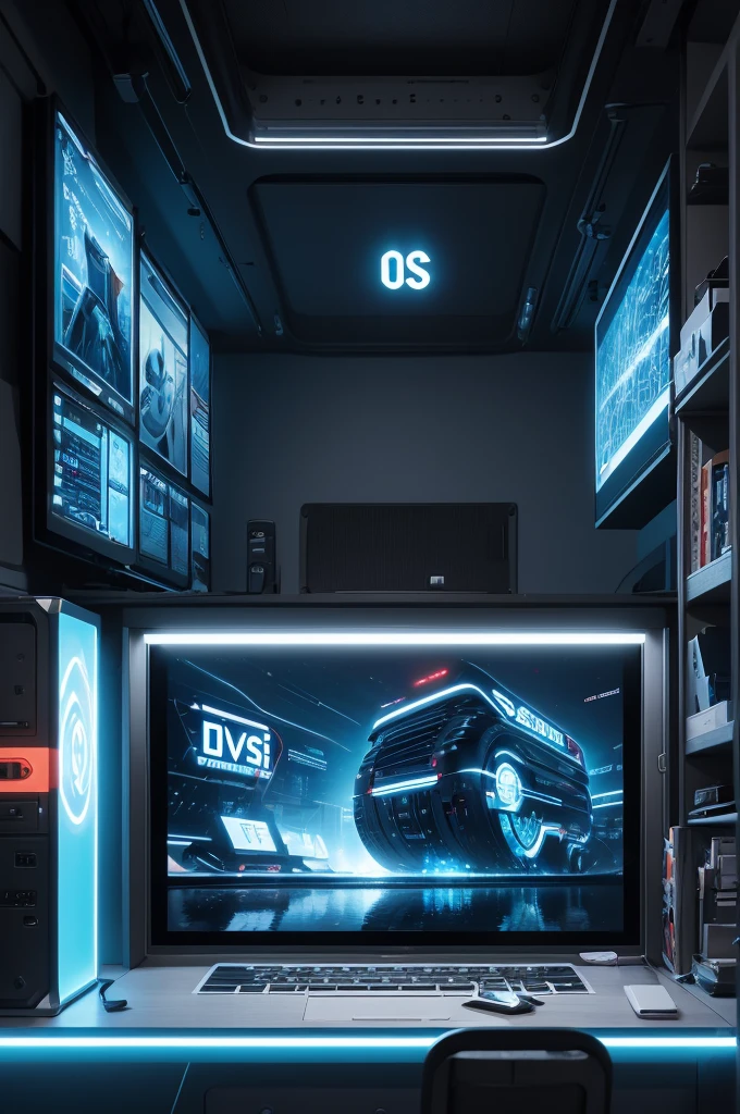 A striking and ultra-realistic logo for S.O.S IT, a computer and cell phone maintenance store. The logo features the name in bold blue letters, with various icons representing devices such as laptops, desktops, smartphones, and tablets. The overall design has a sleek, futuristic look and incorporates elements of photo, illustration, 3D render, painting, and cinematic poster styles. The composition is visually appealing and conveys a sense of professionalism and expertise in the field of technology maintenance and repair,without background, poster, cinematic, painting, 3d render, illustration, photo, graffiti, dark fantasy, vibrant