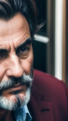  a  Italian man, focus on the face, color photo