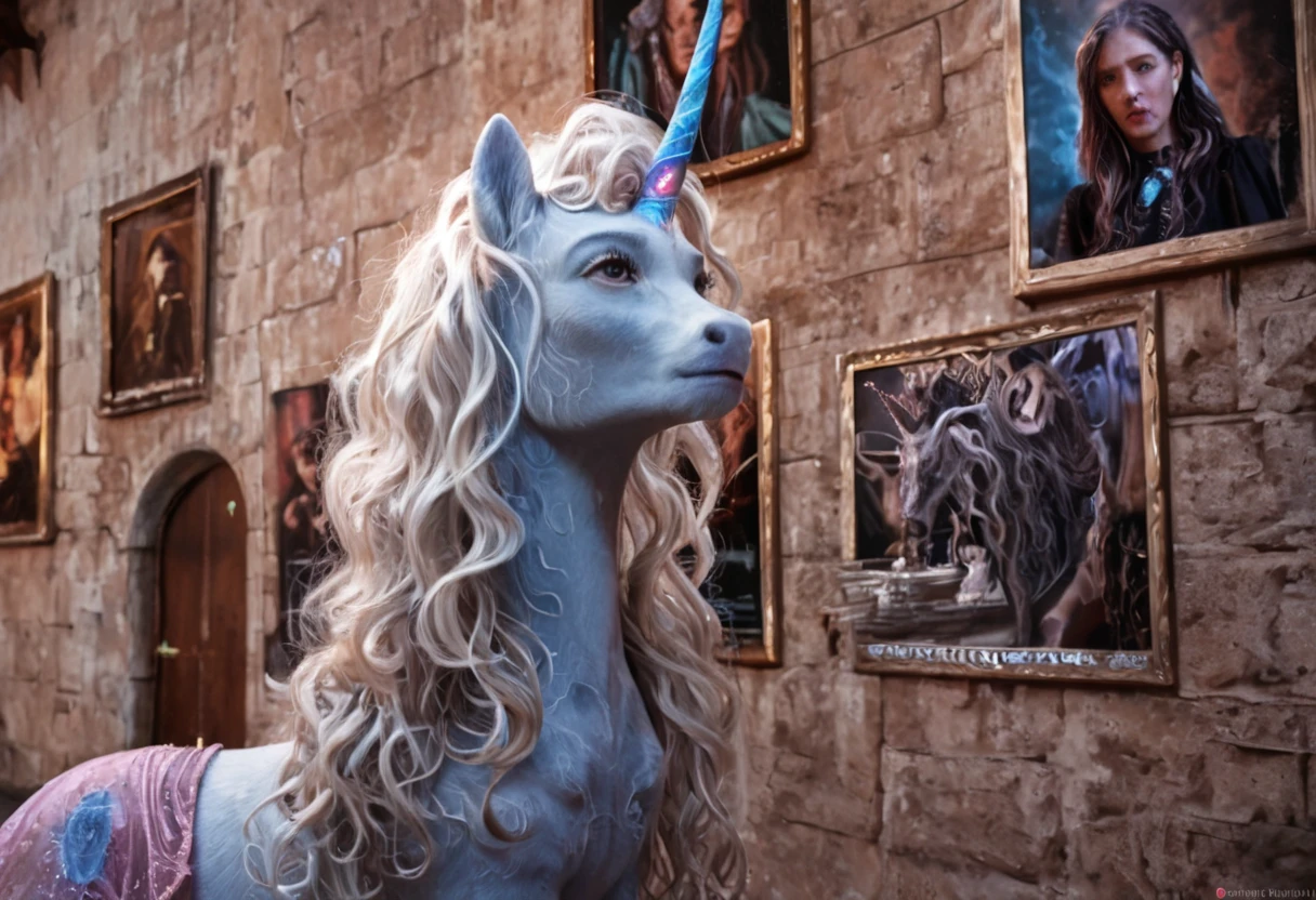 beautiful girl with unicorn horn,magical horn on head,fantasy,surreal,whimsical,intricate details,porcelain skin,long flowing hair,dreamy expression,soft lighting,vibrant colors,cinematic composition,highly detailed,(best quality,4k,8k,highres,masterpiece:1.2),ultra-detailed,(realistic,photorealistic,photo-realistic:1.37),digital painting,concept art,fantasy art,fairytale,ethereal,magical realism