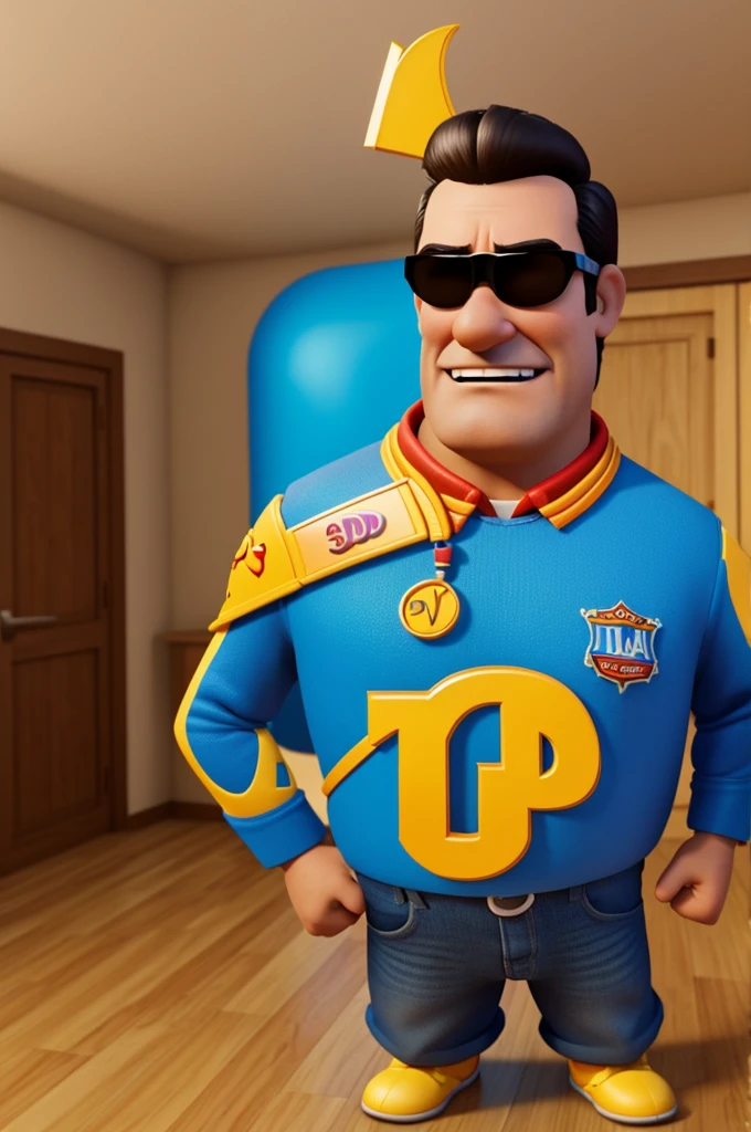 Una imagen de ser padre con el ejemplo con un estilo 3d Disney Pixar 