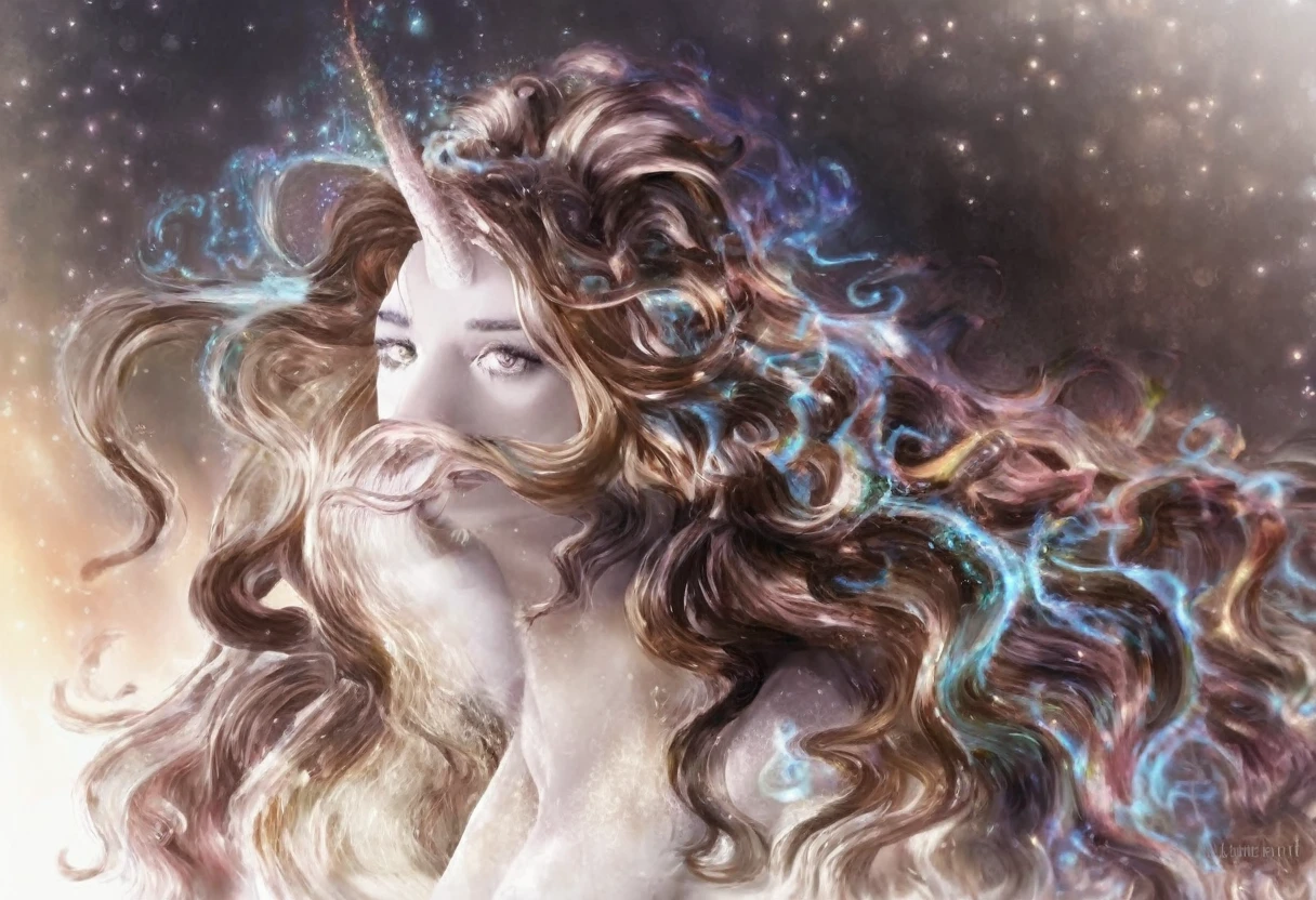 girl with unicorn horn, beautiful girl with magic horn on head, delicate detailed features, stunning eyes, elegant expression, flowing hair, intricate horns, whimsical, fantasy, bright vibrant colors, soft lighting, dreamlike, highly detailed, 8k, photorealistic, masterpiece