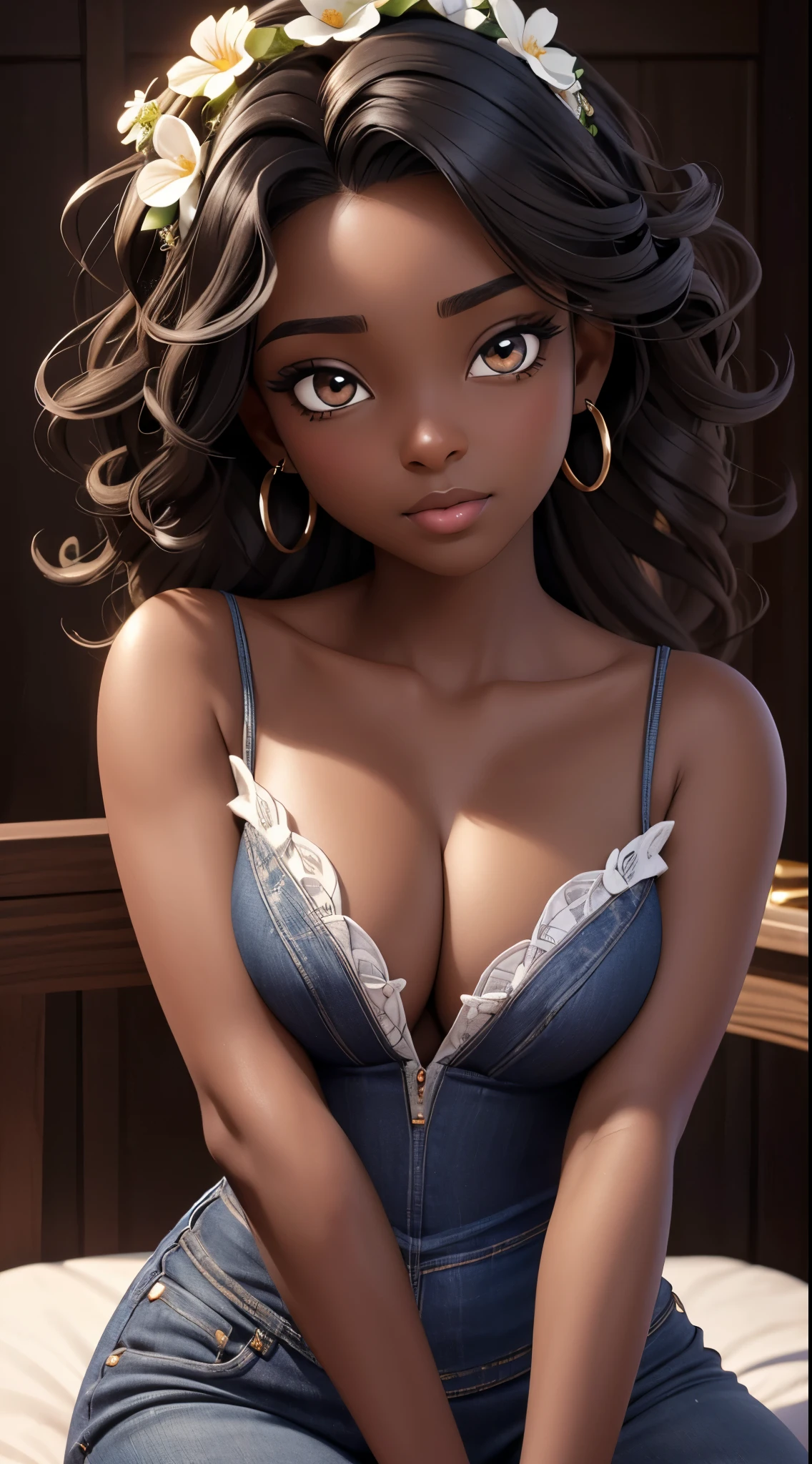 ((Solo Beautiful Carribean woman with dark skin and striking eyes)), shadowed interior background, art by akihiko yoshida, manga art style, colorfield illustration, scary atmosphere, global illumination, by frank frazetta, art by goro fujita, glamor shot, banner, blur, anime key visual, (blue, yellow and gray colors), photorealistic dramatic anime girl, intricately detailed, chiaroscuro, pino daeni, impressionist (best quality, masterpiece)