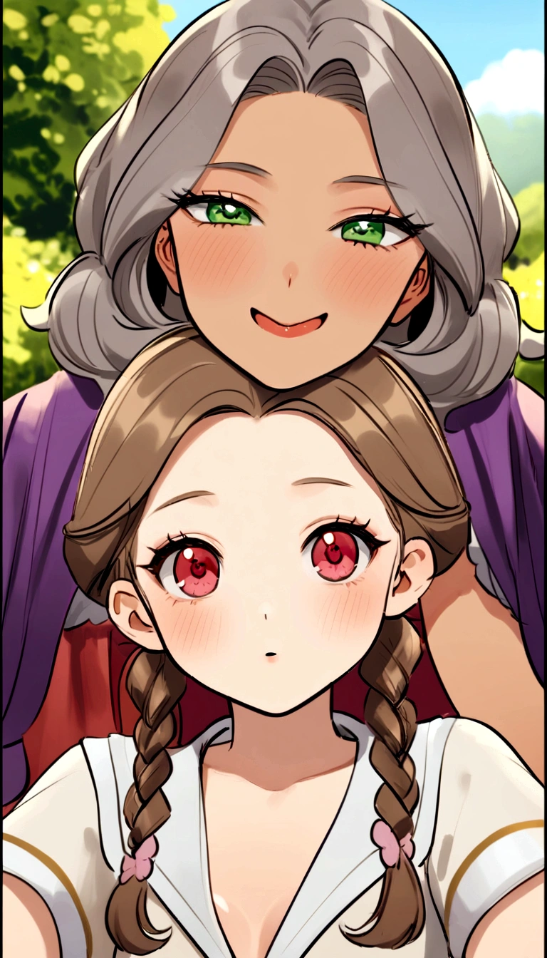 arafed femme européenne avec débardeur et culotte assortis, fille sexy aux yeux marrons, Portrait de Sophie Mudd, cheveux bruns et grands yeux, selfie d'une jeune femme, yeux de la chambre, violette myers, sans maquillage, maquillage naturel, regarder directement la caméra, visage avec artgram, maquillage subtil, Superbe photo de tout le corps, dans le parc, clivage