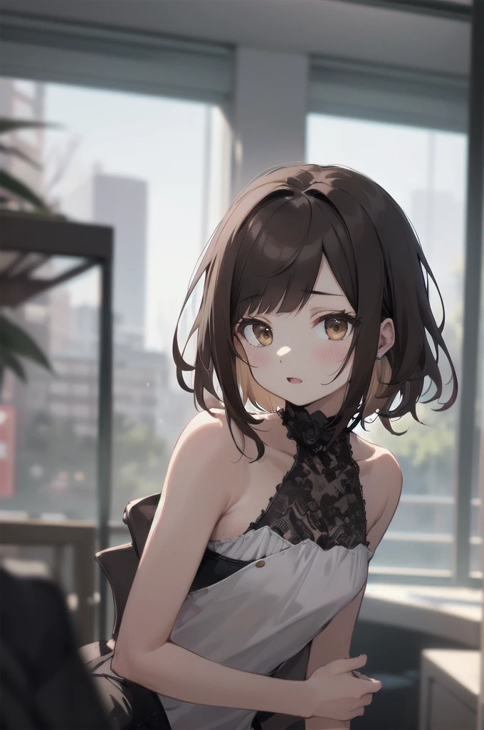 extremely detailed,
(Ellen 18-years-old, short dark layered hair, Brown-eyed, small breast:1.0),
Prostitute
